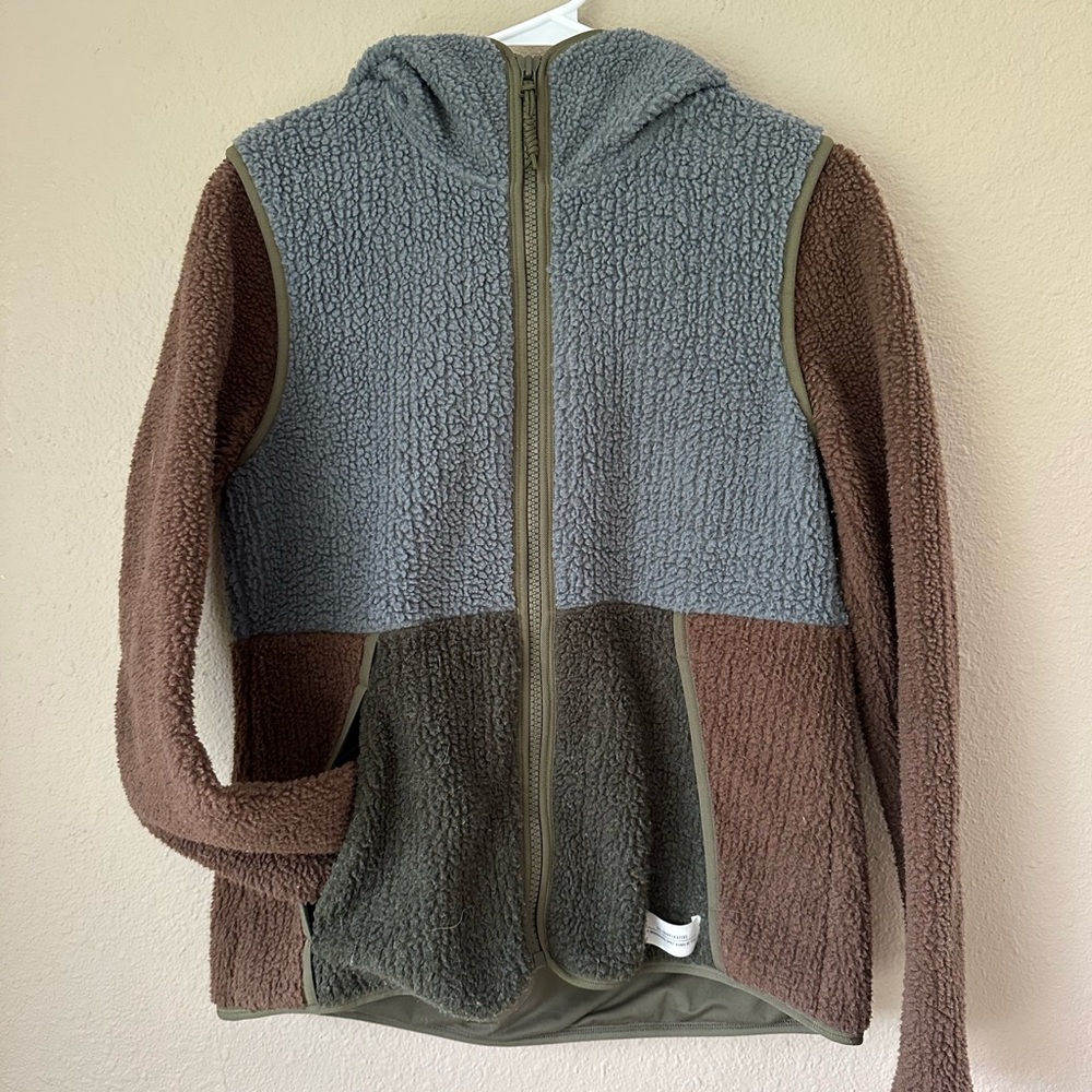 REI Gray and Brown Fleece Jacket